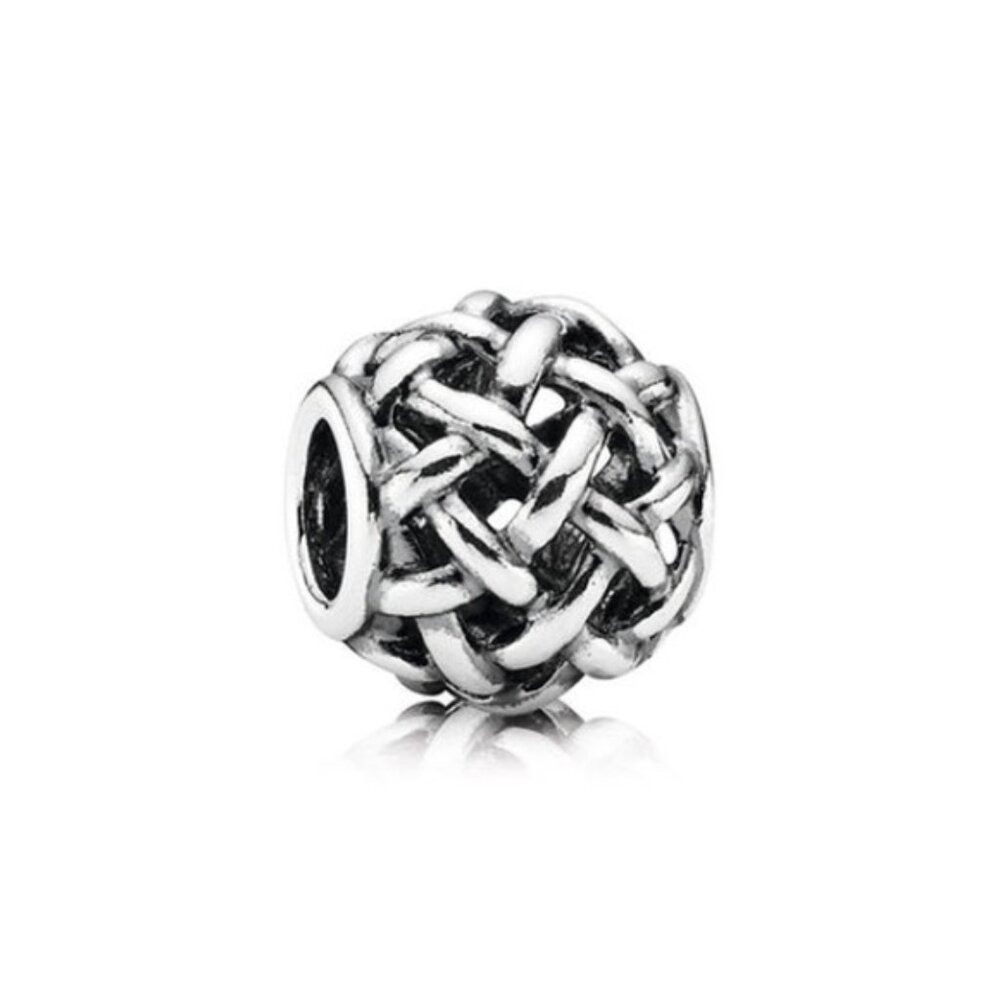 Pandora Forever Entwined Basket Weave Openwork Charm Sterling Silver Authentic